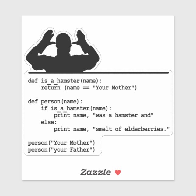 Sticker Python Code-Votre mère était un hamster (Feuille)
