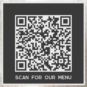 Sticker QR Code Scan for Menu Black