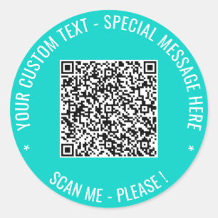 Sticker QR Code Scan Info Texte et couleurs person
