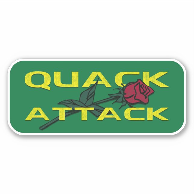 Sticker Quack Attack Rose Jaune Vert Vintage (Devant)