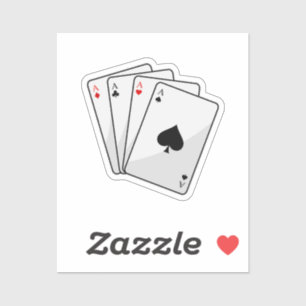 Sticker Quadruplets Aces Poker cartes à Poker