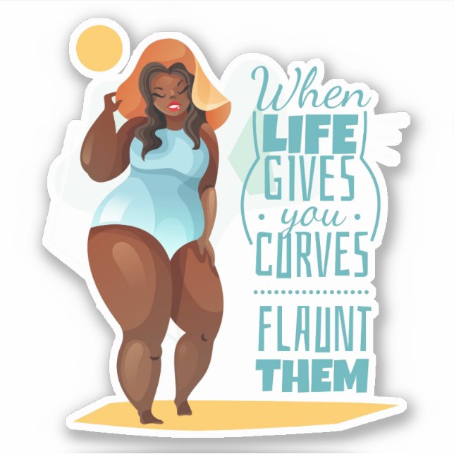 Sticker Quand la vie vous donne des courbes (Devant)