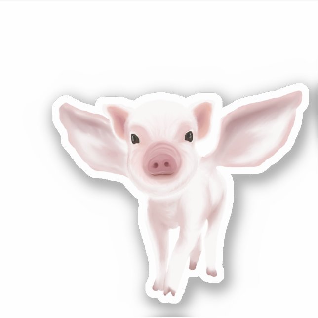 Sticker Quand Les Chiens Volent - Ici Piggy Piggy (Devant)