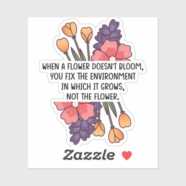 Sticker Quand une fleur ne fleurit pas Neurodiversity Spec (Feuille)