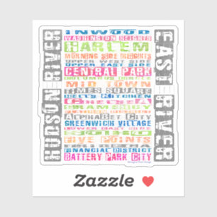 Sticker Quartiers de New York Rainbow