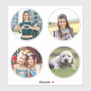 Sticker Quatre photos de famille rondes de 3,5"