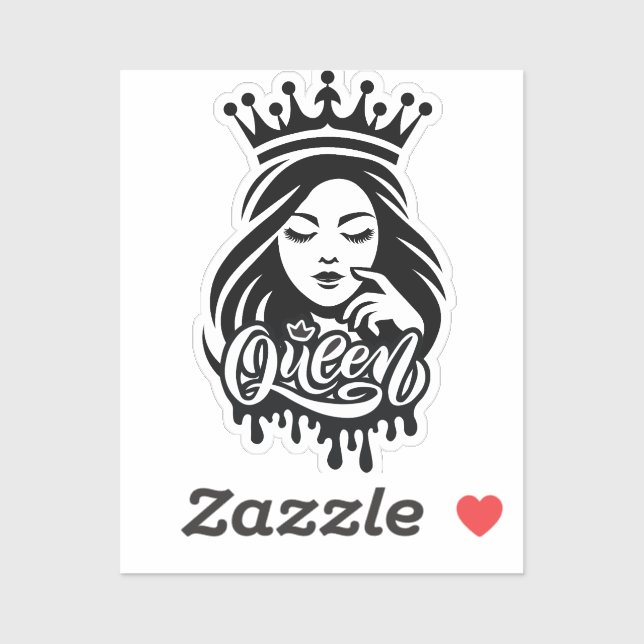 Sticker Queen Design – Elegant Royal Crown (Feuille)