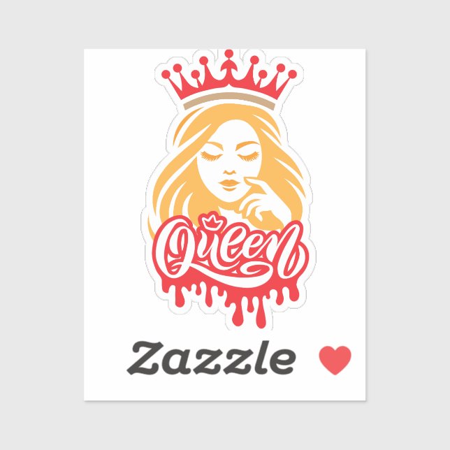 Sticker Queen Design – Elegant Royal Crown (Feuille)