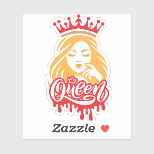 Sticker Queen Design – Elegant Royal Crown (Feuille)