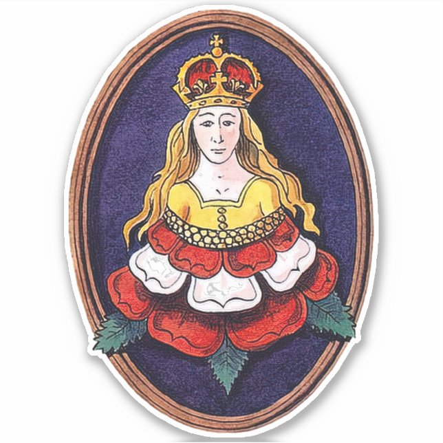 Sticker Queen Katherine Parr Insigne royal Tudor Rose (Devant)