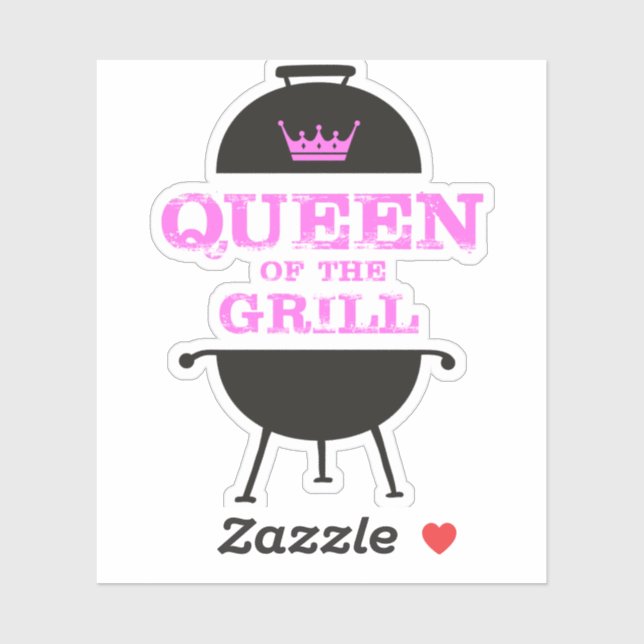 Sticker Queen Of The Grill, Couronne Rose (Feuille)