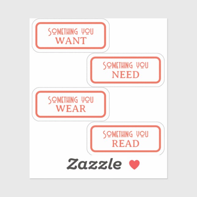 Sticker Quelque chose que vous voulez, besoin, porter, lir (Feuille)