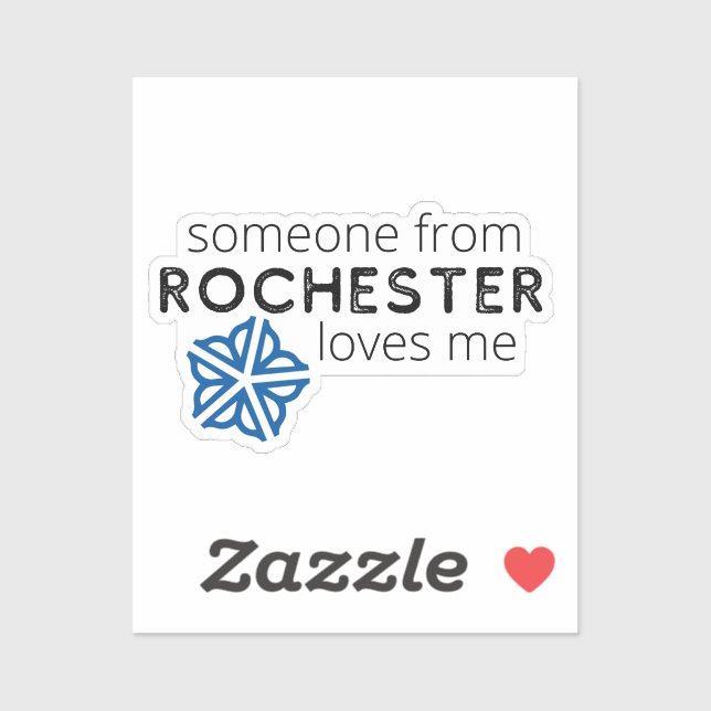 Sticker Quelqu'un de Rochester (NY) m'aime (Feuille)