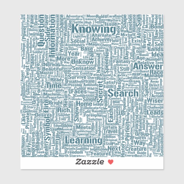 Sticker Question Apprendre Nuage MotssTexte Motif Message (Feuille)