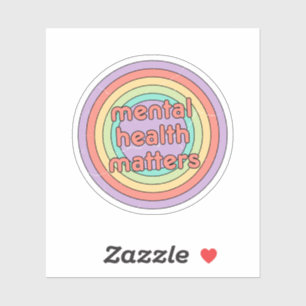 Sticker Questions de santé mentale   Bonbons de pêche circ