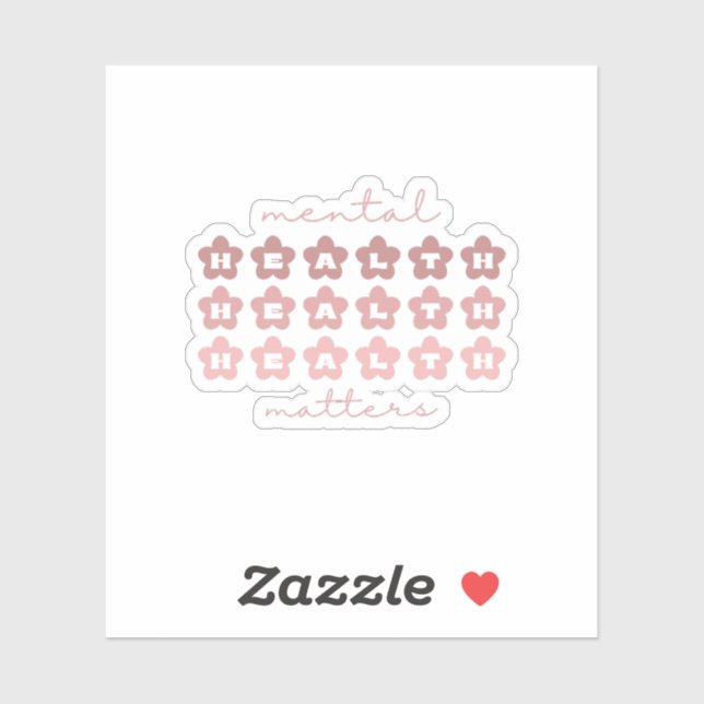 Sticker Questions de santé mentale | Fleurs rétro Rosa Cla (Feuille)