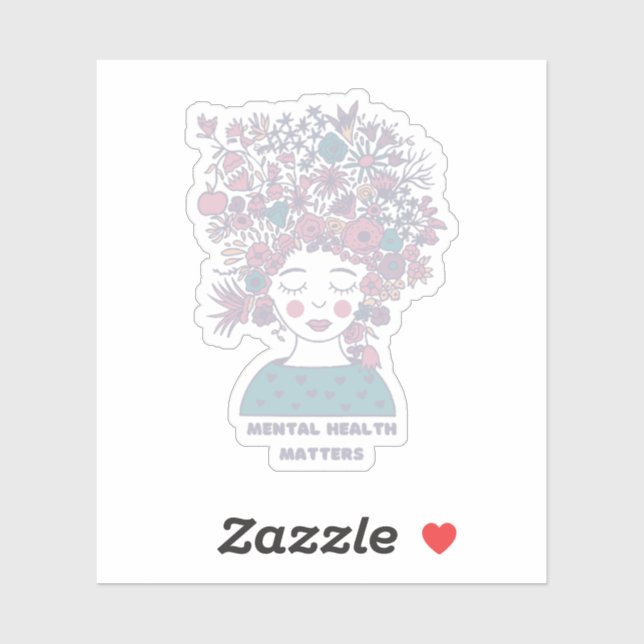 Sticker Questions de santé mentale | Floral Femme Français (Feuille)