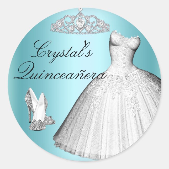 Sticker Quinceanera Parties scintillant étincelant (Devant)