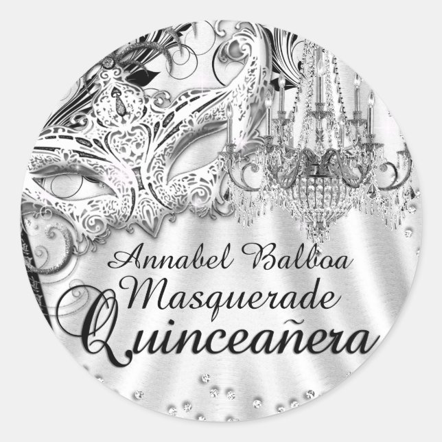 Sticker Quinceanera pour lustre en argent (Devant)
