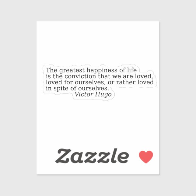 Sticker Quotes about life by Victor Hugo (Feuille)