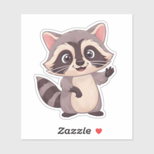 Sticker Raccoon Cute Kawaii - Frie Forêt Adorable