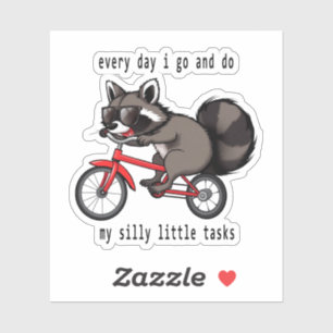 Sticker Raccoon Sur Vélo, Ew People raccoon, raccoon possu