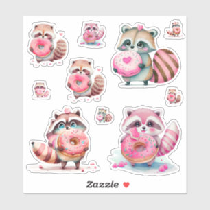 Sticker Raccoons mangeant des noix de muscade