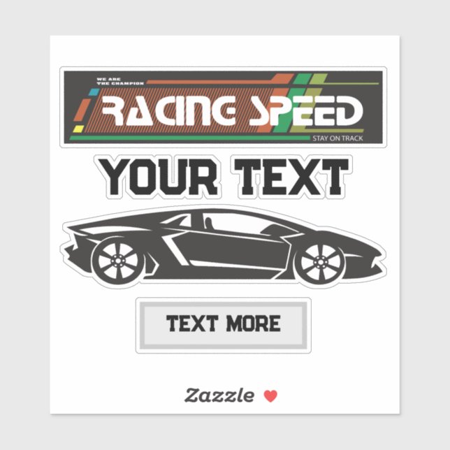 Sticker Racing Speed Car Design – Fast Motorsport Performa (Feuille)