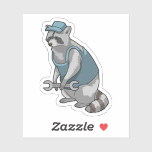 Sticker Racoon comme artisan avec une clé