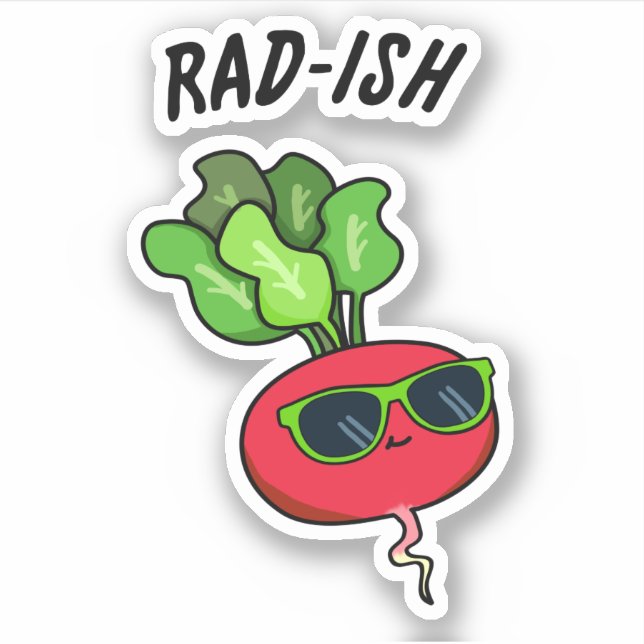 Sticker Rad-ish Funny Vegetable Radish Pun (Devant)