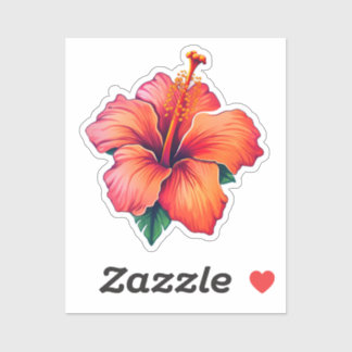 Sticker Radiance tropicale : Hibiscus flamboyant