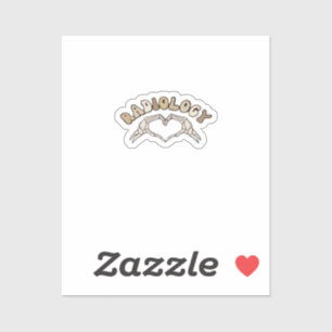Sticker Radiologie Squelette Coeur Mains Classique