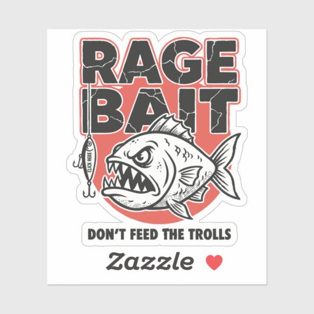 Sticker Rage Bait, Don’t Feed The Trolls (Feuille)