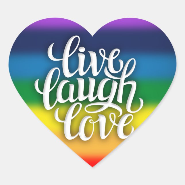 Sticker Rainbow Love Live Laugh (Devant)