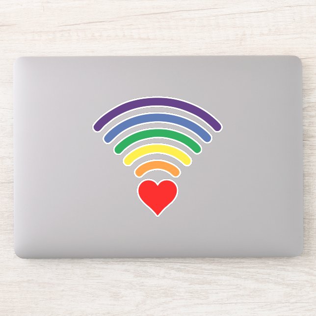 STICKER RAINBOW LOVE WIFI (Ordinateur)