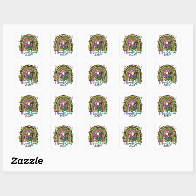 Sticker Rainbow Mardi Gras (Feuille)