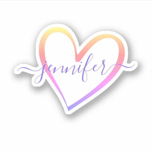 Sticker Rainbow Ombre Calligraphie Nom de la police (Devant)