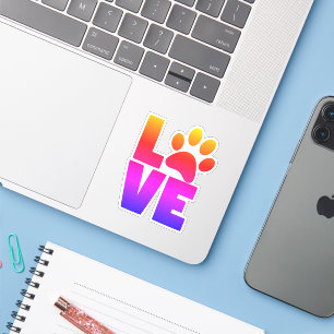 Sticker Rainbow Paw LOVE