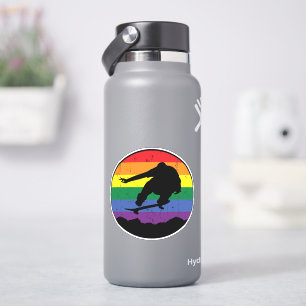 Sticker Rainbow Sunset Skateboard 4" Kiss Cut Vinyl
