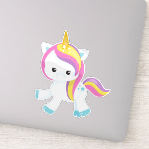 Sticker Rainbow Unicorn, Cute Unicorn, Étoile, Magique Uni