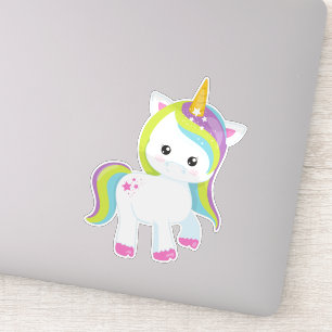 Sticker Rainbow Unicorn, Cute Unicorn, Magic Unicorn, Étoi