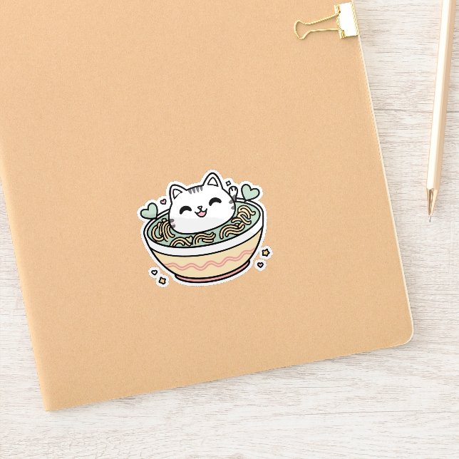 Sticker Ramen Cat - Cute Kawaii (Carnet)