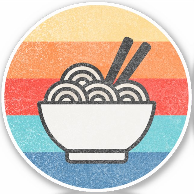 Sticker Ramen de style rétro (Devant)