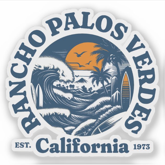 Sticker Rancho Palos Verdes, Californie (Devant)