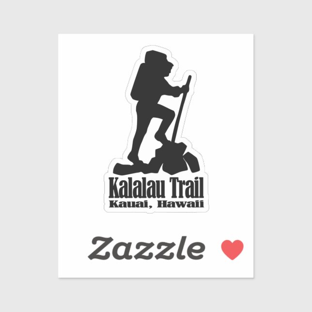 Sticker Randonnée - Sentier Kalalau - Kauai, Hawaii - Stic (Feuille)