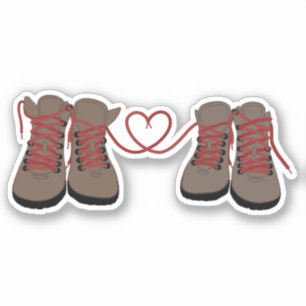 Sticker Randonnées Bottes Coeurs Amour