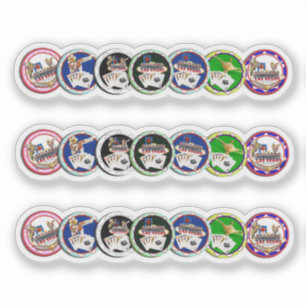 Sticker Rangées de jetons de poker de Las Vegas