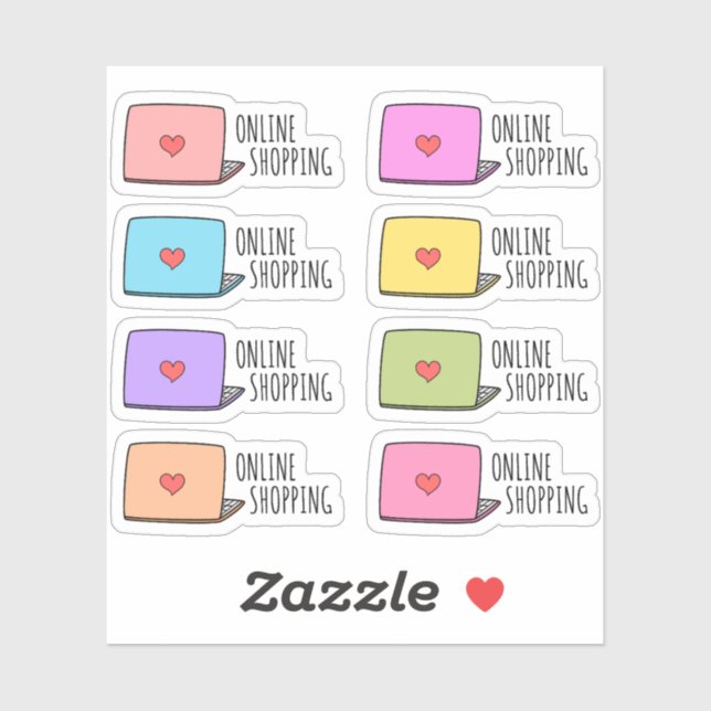 Sticker Rappel de commande de shopping en ligne Planificat (Feuille)