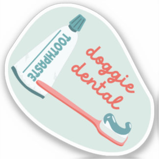 Sticker Rappel de garde pour chien "Doggie Dental" orange 