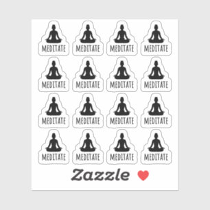 Sticker Rappel de méditation de yoga en posture de lotus B